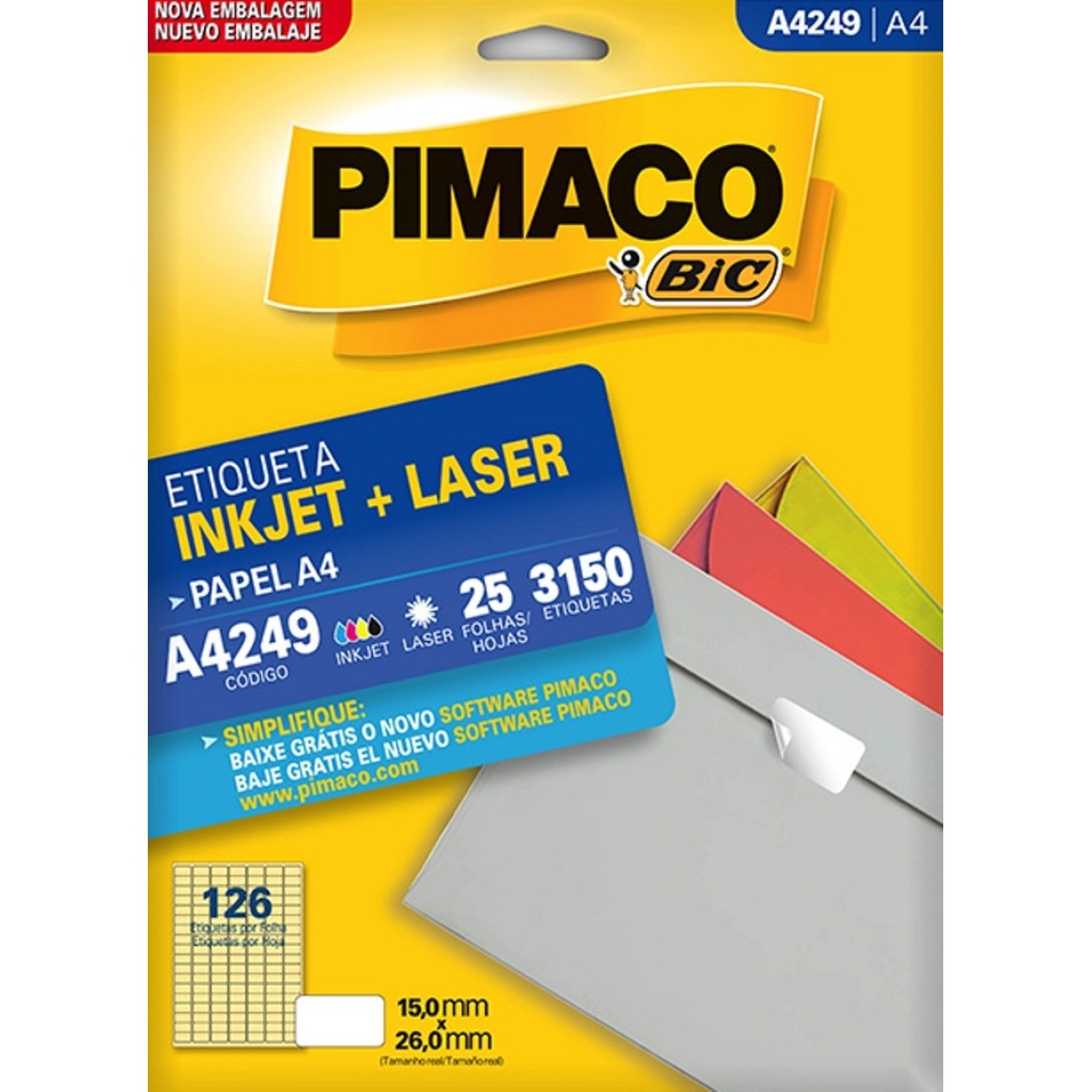 ETIQUETA INKJET LASER A4249 PIMACO